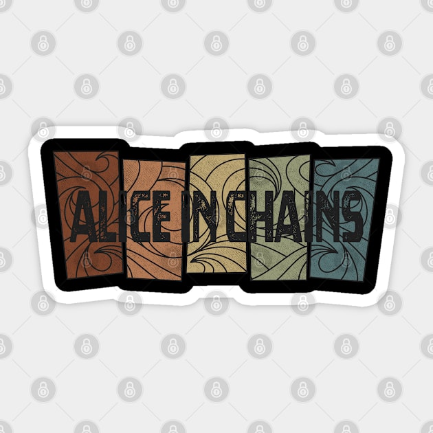 Alice In Chains - Retro Pattern Sticker by besomethingelse